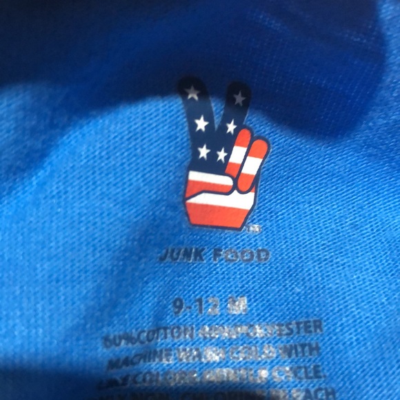 Junk Food blue bodysuit size 9-12 months - Picture 6 of 7